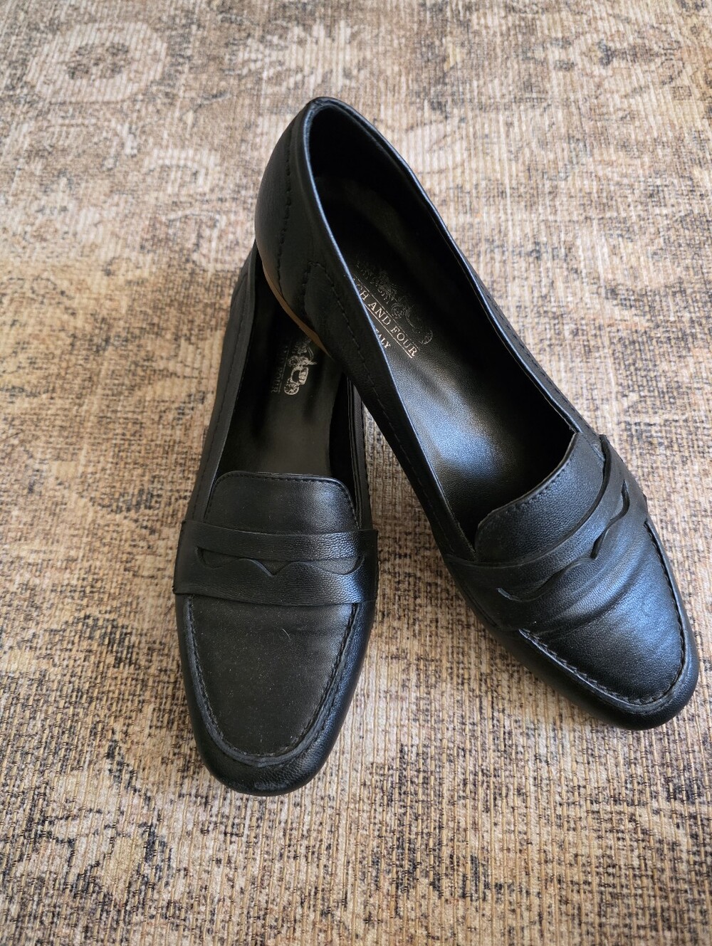 Coach Black Leather Penny Loafers | Size 7